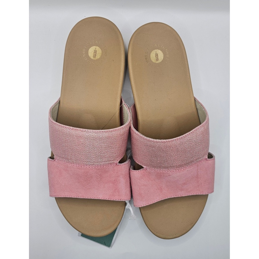 Revitalign Dawn Shimmer Pink Slide Sandals Women 12D Wide Orthopedic Comfort NEW - Picture 4 of 9